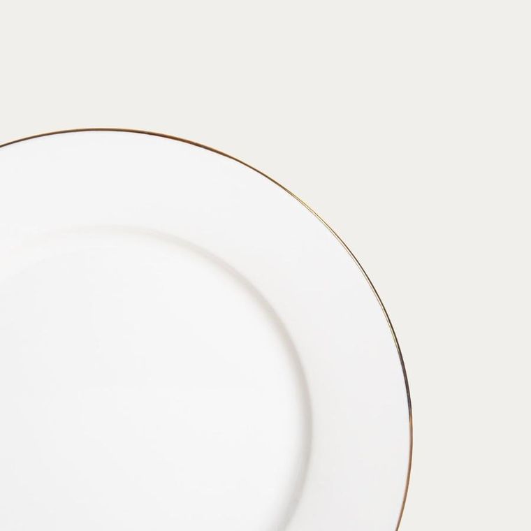 Homla, Auroo, talerz, deserowy ze złotą obwódką, 19 cm