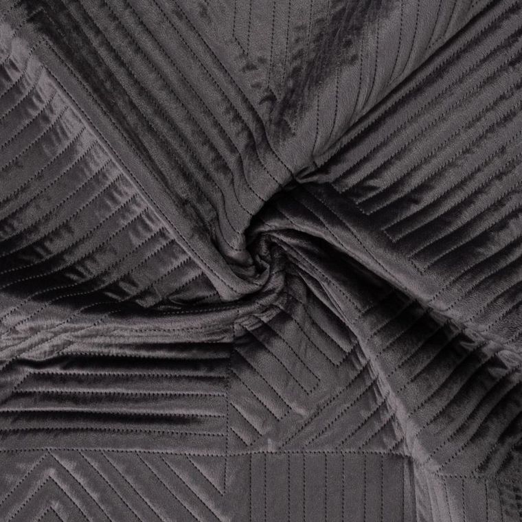 Homla, Aurum, narzuta welwetowa z pikowaniem, czarna, 220-240 cm, 745737