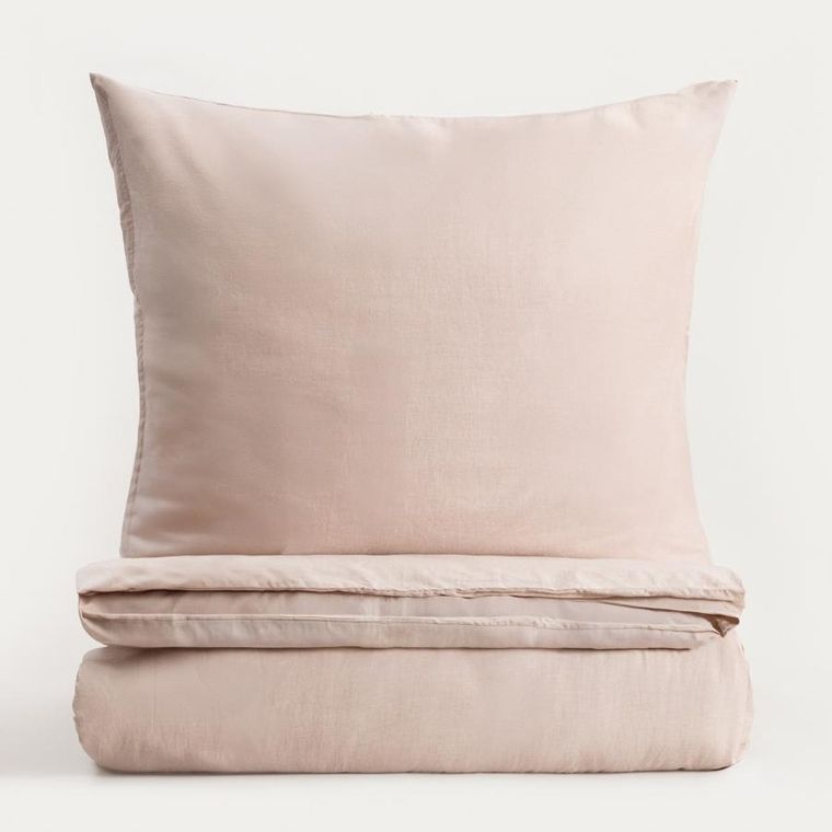 Homla, Avelia, pościel, satynowa z domieszką wiskozy beżowa, 140-200 cm