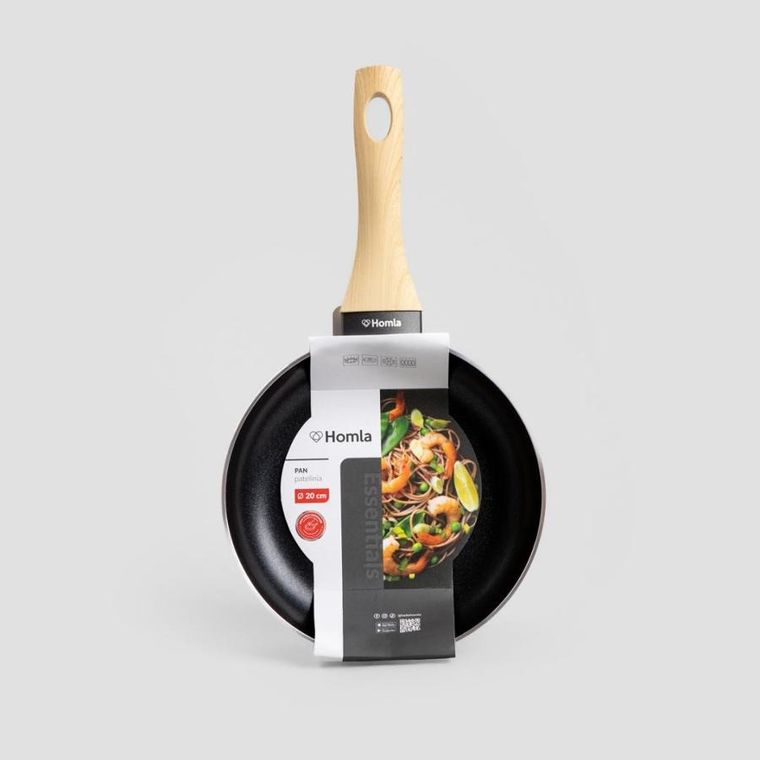 Homla, B2 Albero Essentials, patelnia, czarna, 20 cm