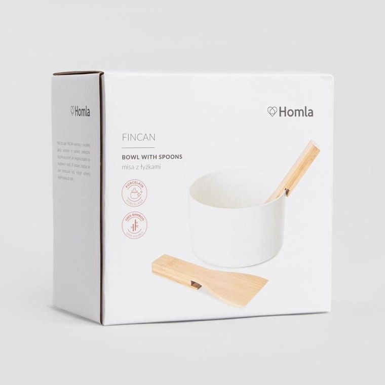 Homla, B2 Fincan, misa do sałat z bambusowymi łyżkami, 17 cm