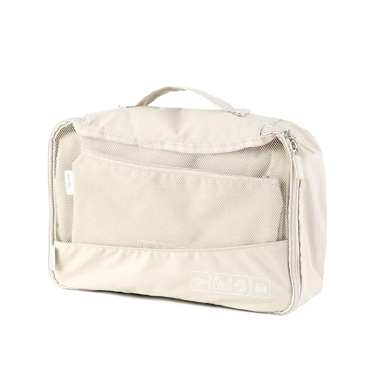 Homla, Blaise, zestaw organizerów podróżnych, beżowych, 6 szt.