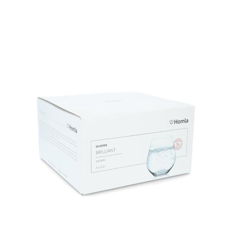 Homla, Brilliant, szklanka, 0,5l, 4 szt.