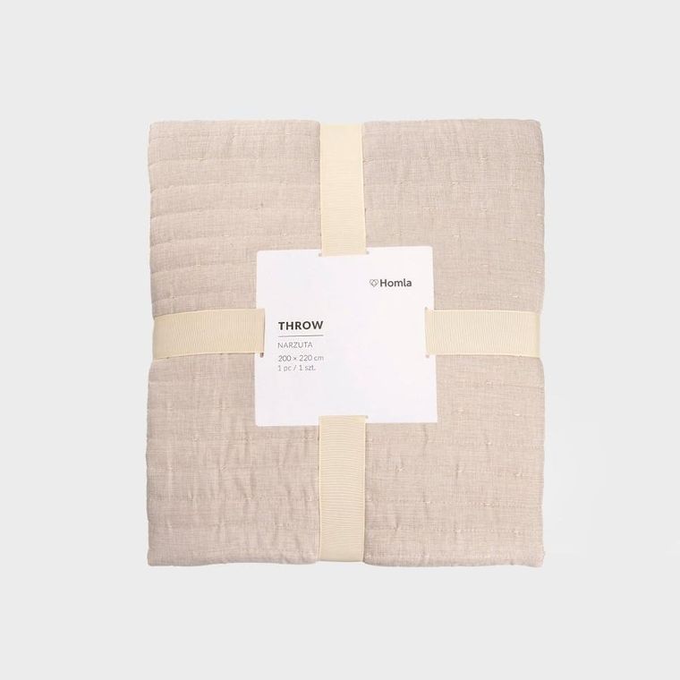 Homla, Bristles, narzuta, w pikowane pasy beżowa, 200-220 cm, 715709