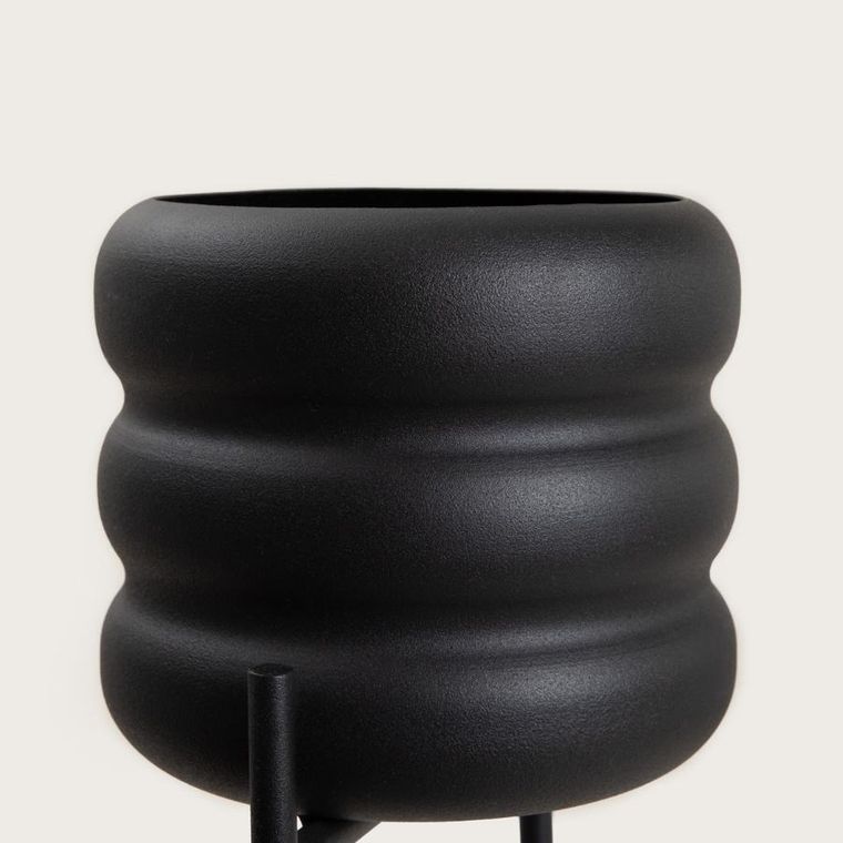 Homla, Buuble, kwietnik potrójny, czarny, 36-25-60 cm