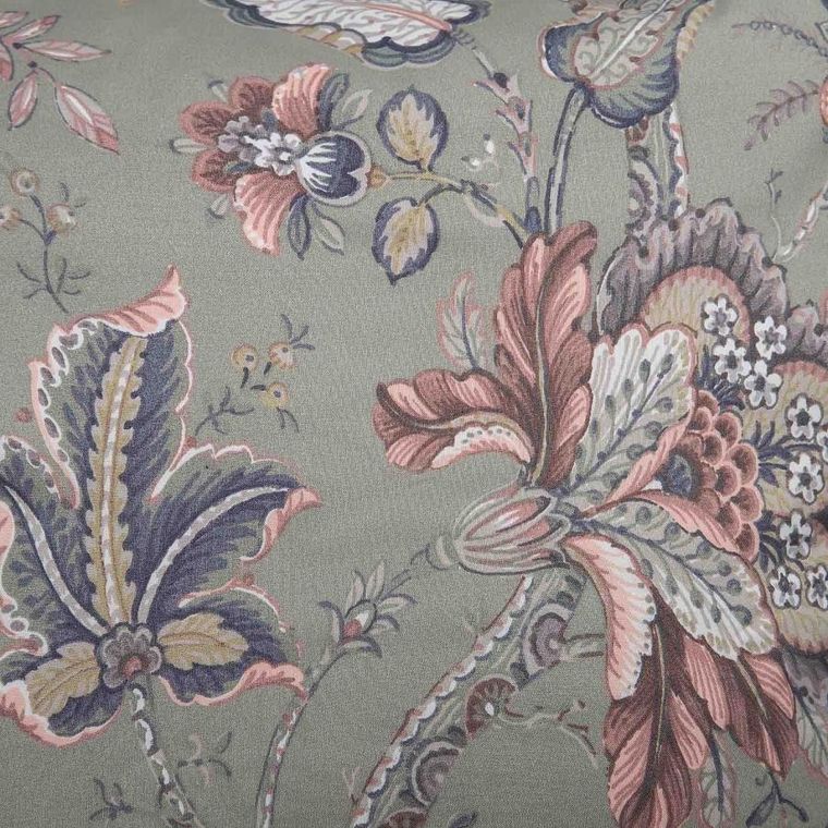 Homla, Claras, Pościel z mikrofibry szara w liście i kwiaty, 200-220 cm, SS23 997918