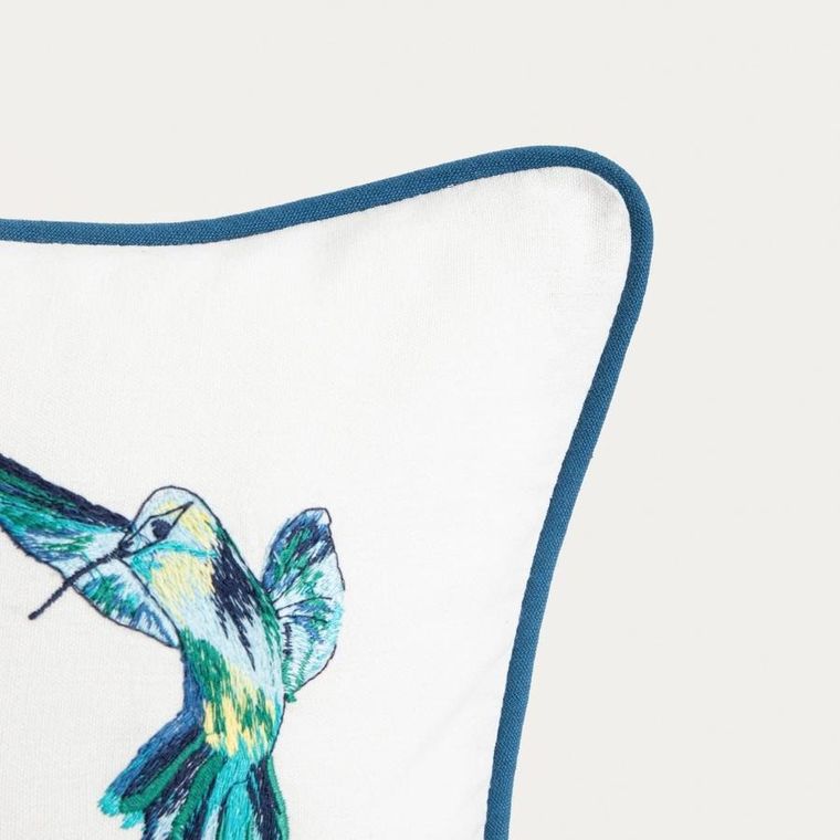 Homla, Colibri, poszewka, z haftowanymi kolibrami, 45-45 cm