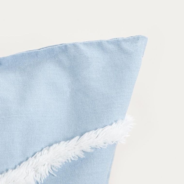 Homla, Delia, pościel, bawełniana niebieska z przeszyciami w kształcie fal, 160-200 cm