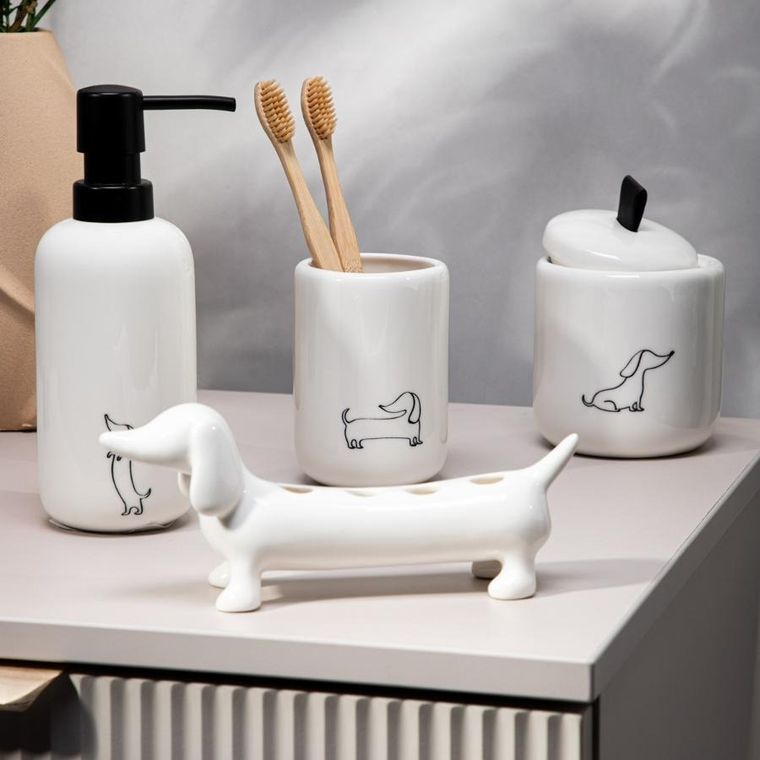 Homla, Dorsey, stojak na szczoteczki do zębów z jamnikiem, 7,3-10,9 cm