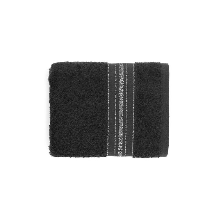 Homla, Duke, Ręcznik z paskami lureksowymi czarny, 50-90 cm, 926079