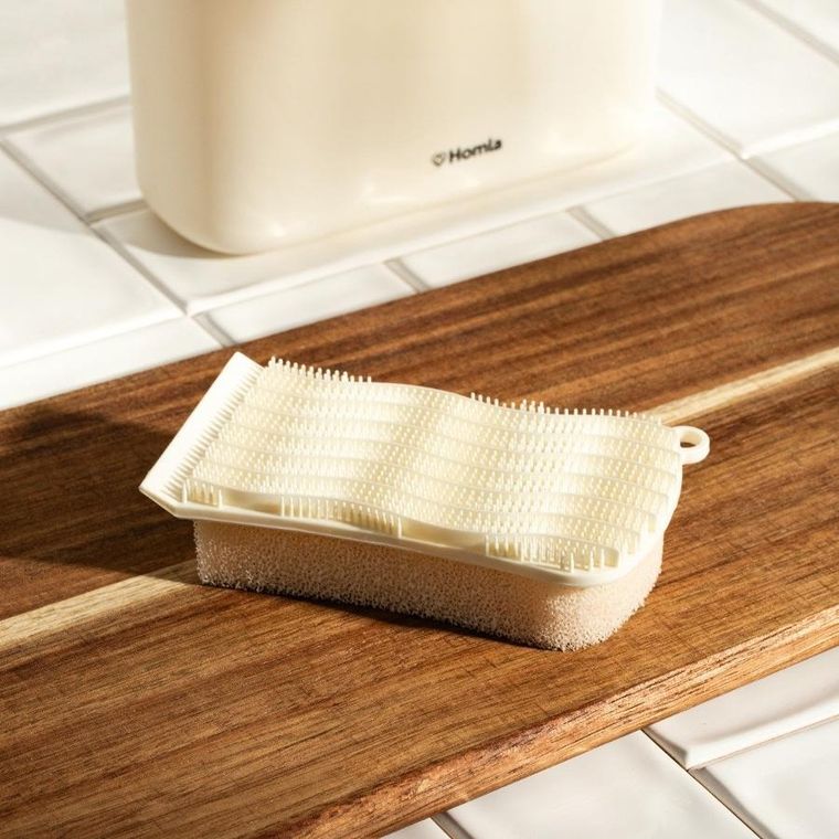 Homla, Easy Clean, Gąbka silikonowa dwustronna śmietankowa, 13-6,5 cm, 723926