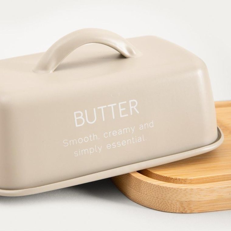 Homla, Flora, maselniczka, z drewnianą podstawką, 15,5-10,5 cm, 762222