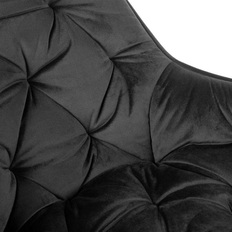 Homla, Flossi, Krzesło welurowe czarne 57-63-84 cm