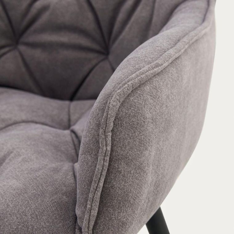 Homla, Fussy, krzesło, w tkaninie, szare, 57-63-84 cm