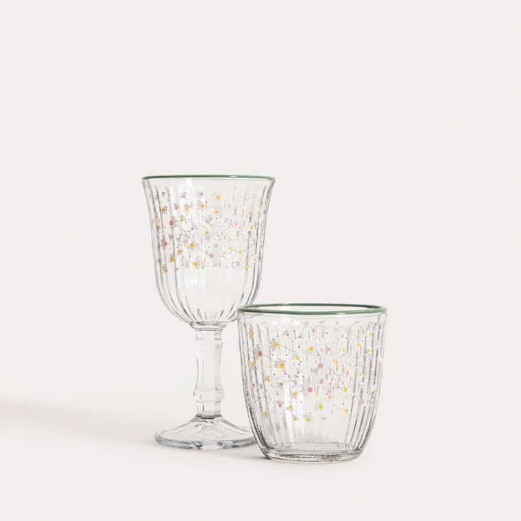 Homla, Gardino Flowers, szklanka, w drobne kwiaty, 0,25l