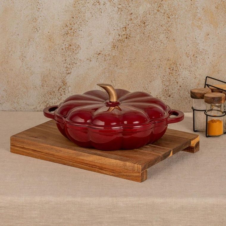 Homla, Ghost Town, garnek, żeliwny bordowy w kształcie dyni, 1,5l