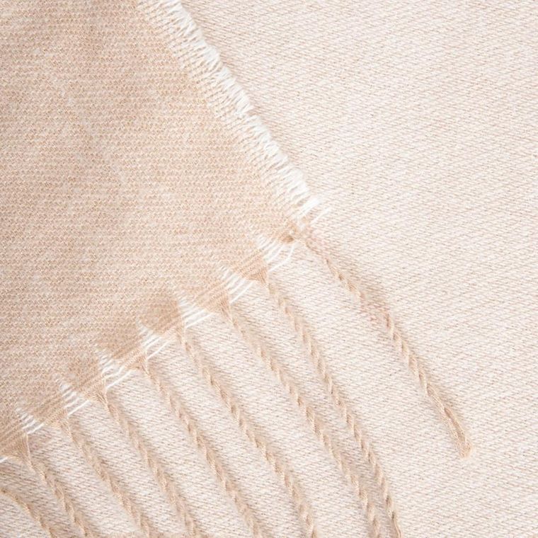 Homla, Kalor, koc, beżowy żakardowy we wzór z frędzlami, 135-200 cm