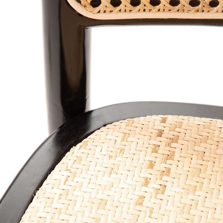 Homla, Legno, Krzesło rattanowe czarne, 49-45-83 cm, 871363
