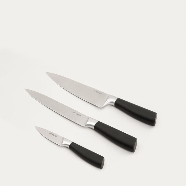 Homla, Liba, zestaw noży, z czarną rączką, 3 elementy