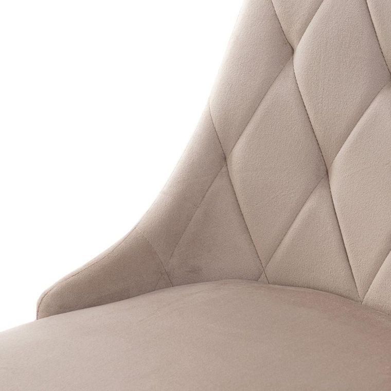 Homla, Louis Quilter, Krzesło welurowe beżowe, 44-59-88 cm, 848983