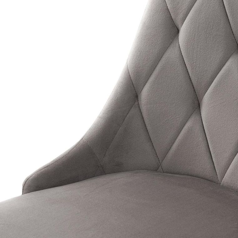 Homla, Louis Quilter, Krzesło welurowe szare 44-59-88 cm