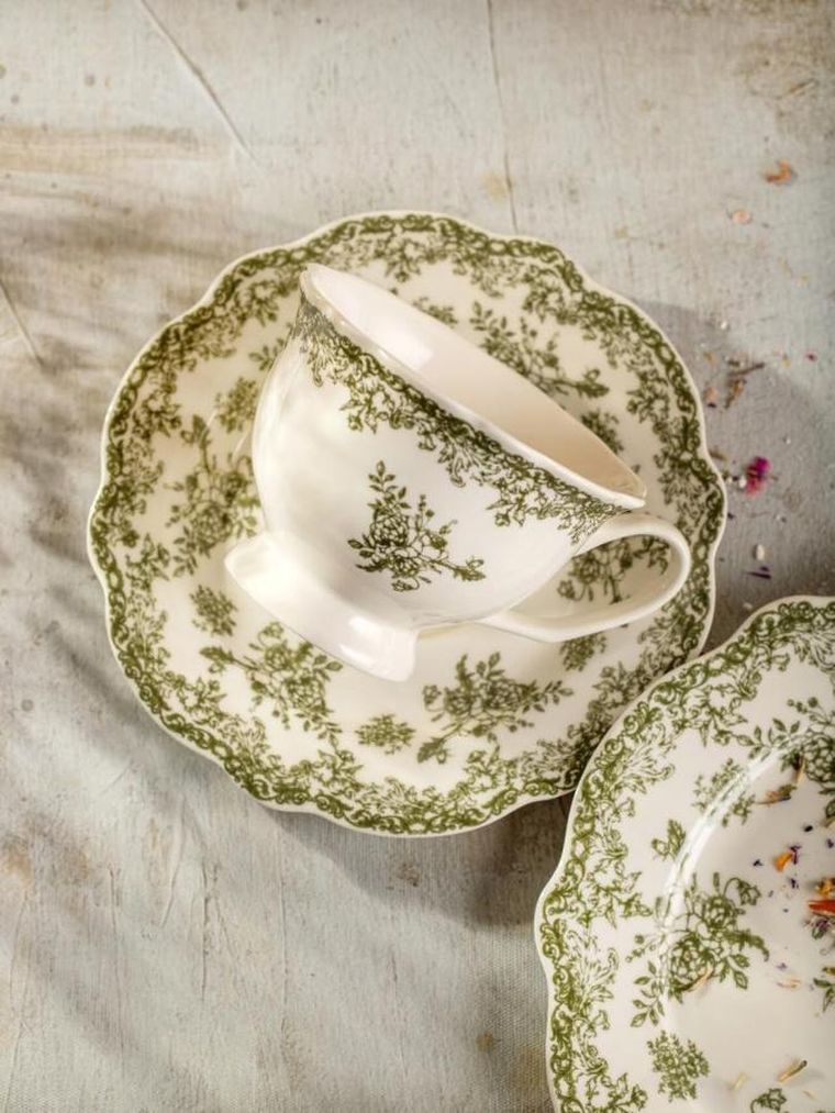 Homla, Lourry, filiżanka, ze spodkiem, zielona, 0,2l