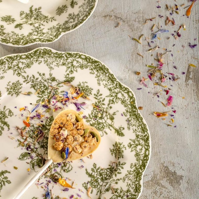 Homla, Lourry, talerz, deserowy zielony, 19 cm