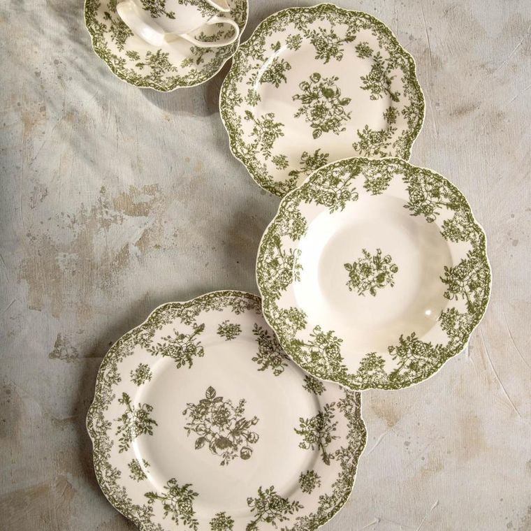 Homla, Lourry, talerz, obiadowy zielony, 27 cm