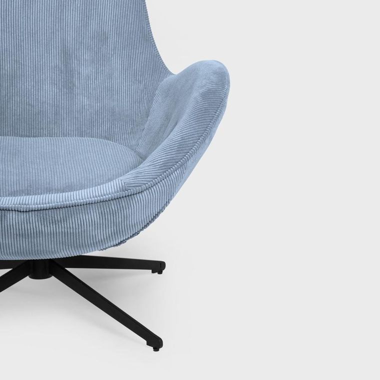 Homla, Lunaire, Fotel obrotowy sztruksowy niebieski, 86-76-87 cm, 710094