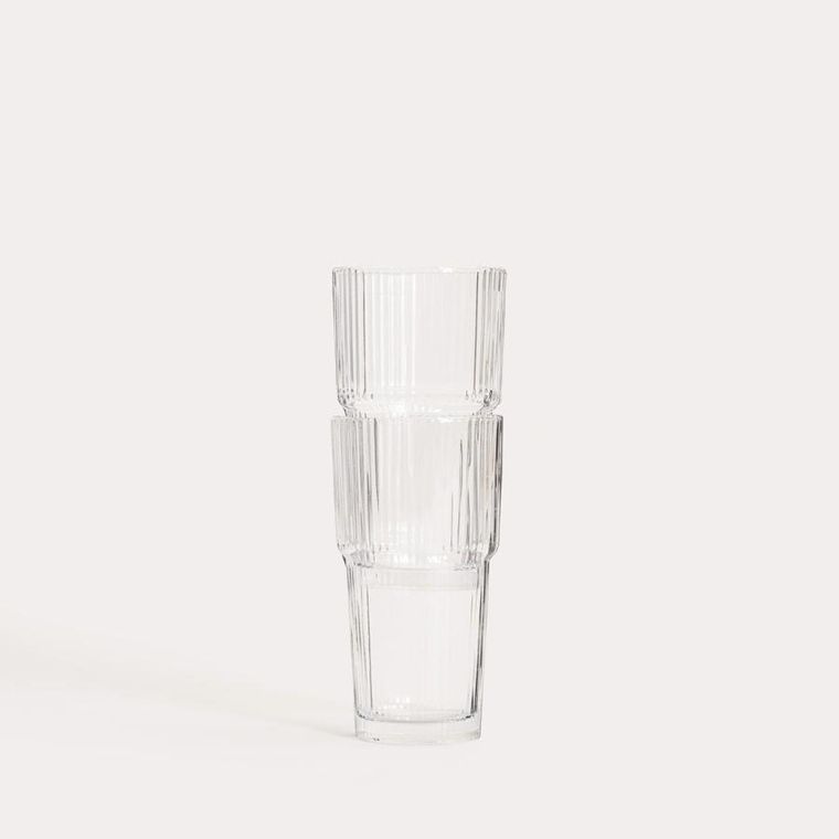 Homla, Lynnaso, zestaw szklanek, transparentnych, wysokich piętrowanych 2 szt., 0,54l