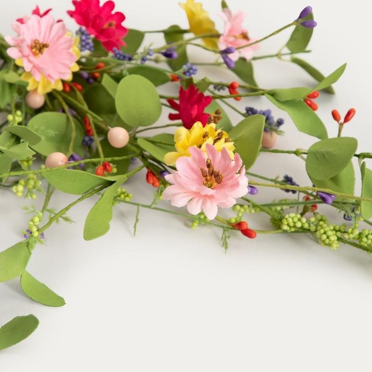 Homla, Meadow, gałązka sztuczna, z pastelowymi kwiatkami, 70 cm