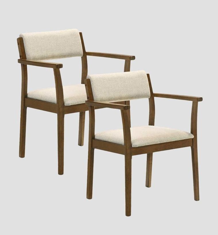 Homla, Pahkel, zestaw 2 krzeseł, z drewna kauczukowego, 56,5-62,5-84,5 cm