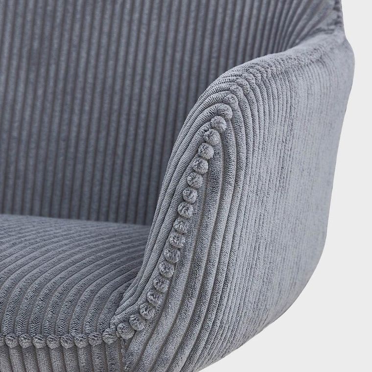 Homla, Pema, krzesło sztruksowe, ciemnoszare, 56-60-82 cm