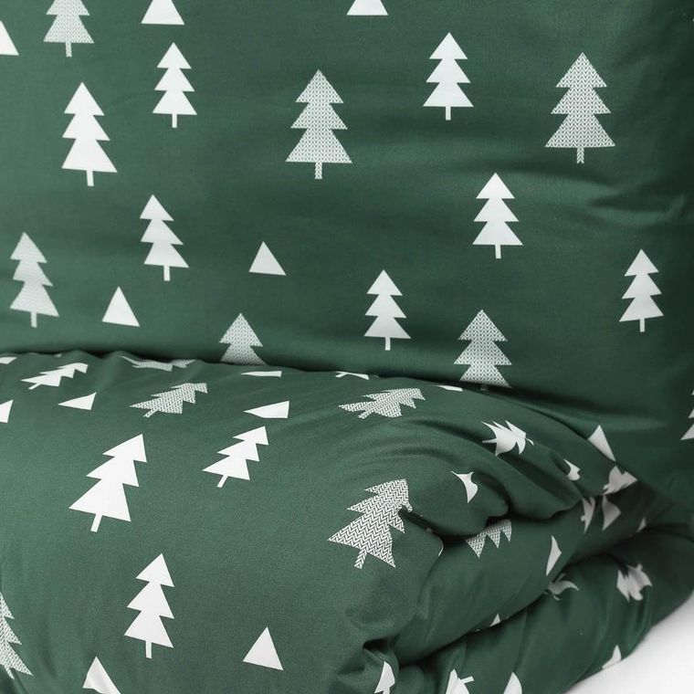 Homla, Pema, pościel, z mikrofibry w choinki zielona, 160-200 cm