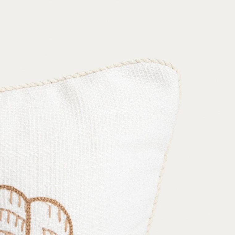 Homla, Prem, poszewka, z haftowaną muszlą i sztruksową lamówką, 45-45 cm