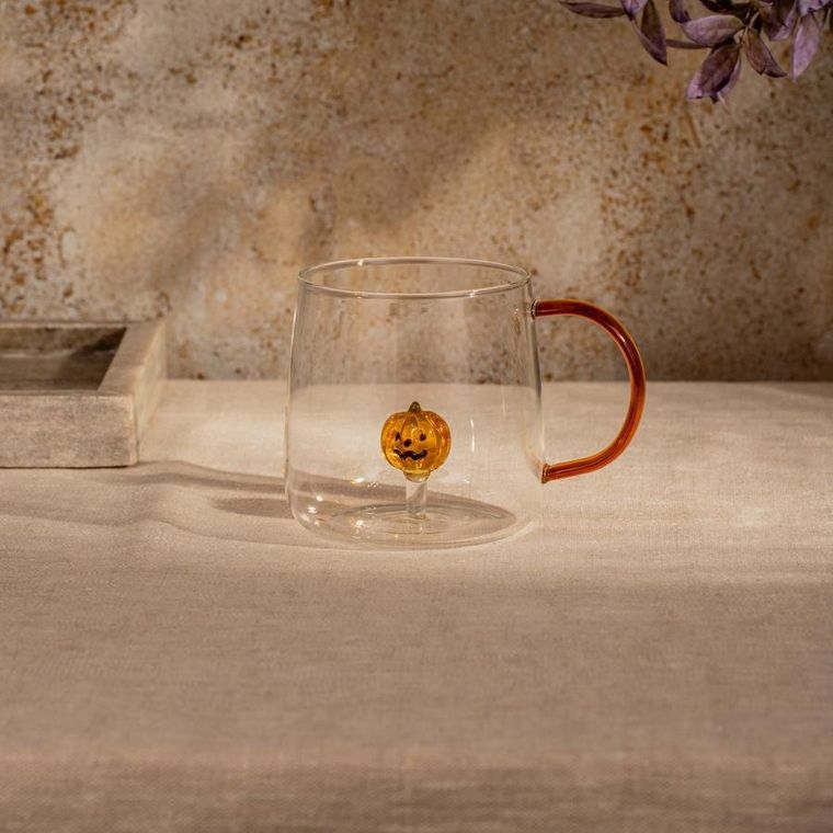 Homla, Pumpkin, szklanka, z uchem i dynią w środku, 0,47l