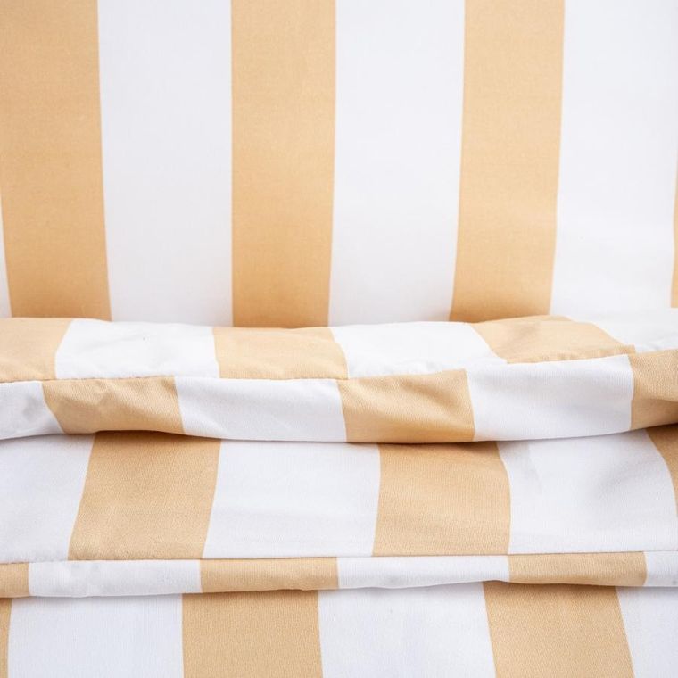 Homla, Rayas, pościel z mikrofibry, w biało beżowe pasy, 160-200 cm