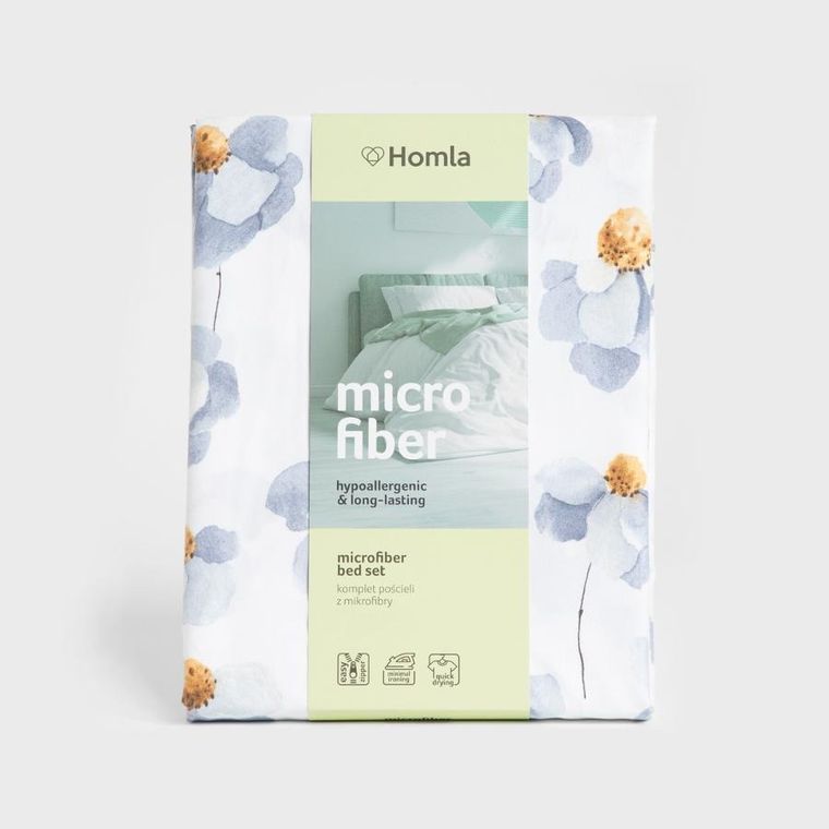 Homla, Reita, pościel, z mikrofibry w kwiatki, 220-200 cm