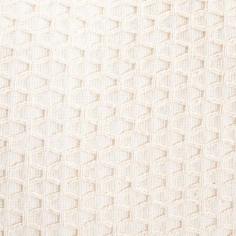 Homla, Riley, poszewka, bawełniana ecru z dekoracyjnym przeszyciem geometrycznym, 45-45 cm