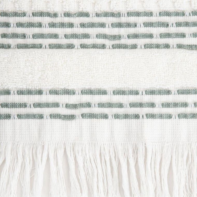 Homla, Rosop, ręcznik, boho z pistacjowymi paskami, 50-90 cm