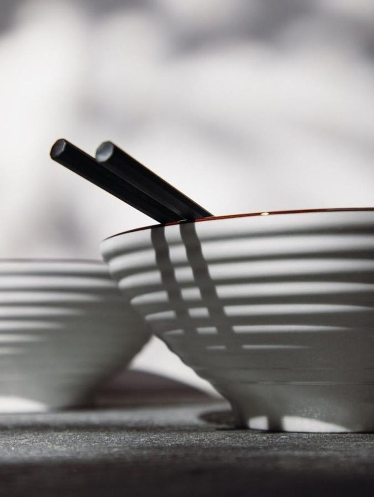 Homla, Salado, miska, w paski z brązowym rantem, 21 cm