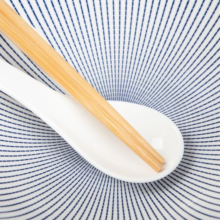 Homla, Salado, zestaw do ramen w paski z brązowym rantem, 21 cm