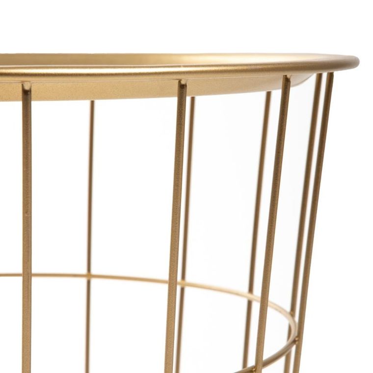 Homla, Scandi, stolik, złoty ze złotym blatem, 41-41-41 cm