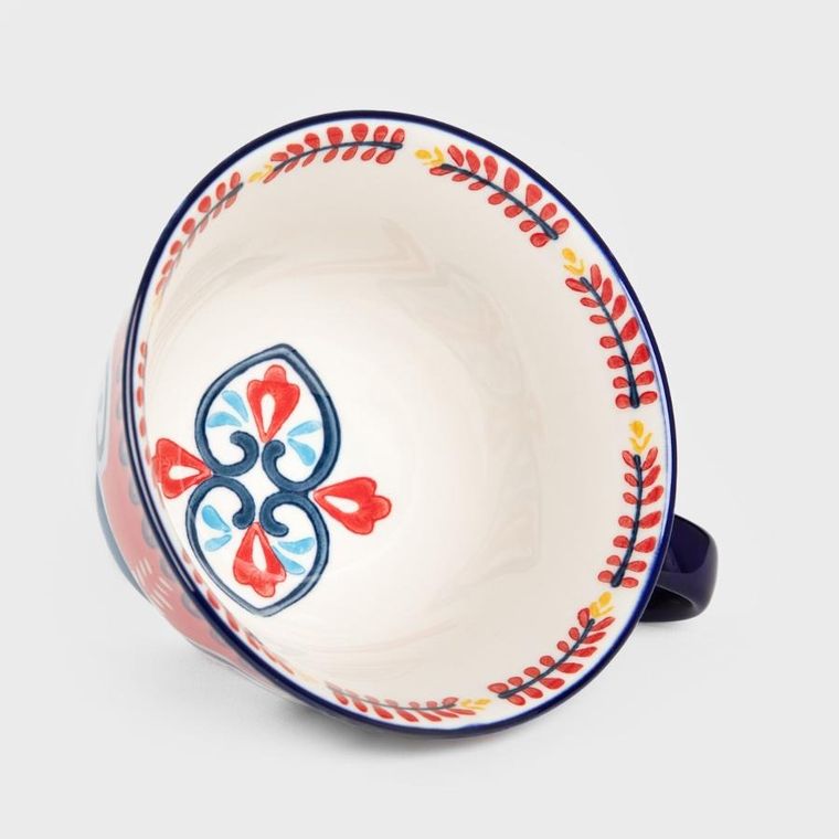 Homla, Shilla, kubek, ręcznie malowany z granatowym uchem, 0,4 l