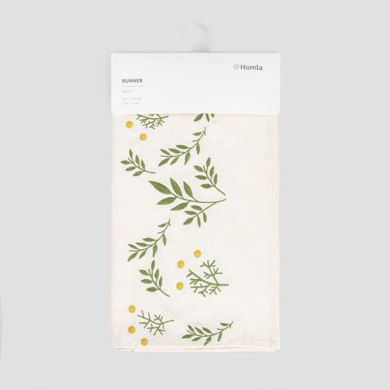 Homla, Sula, bieżnik, w haftowane kwiaty, 40-160 cm