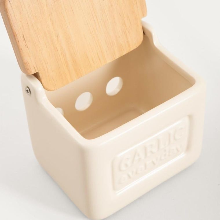 Homla, Sylan, pojemnik na czosnek, śmietanowy, 12-10,5 cm, 763618