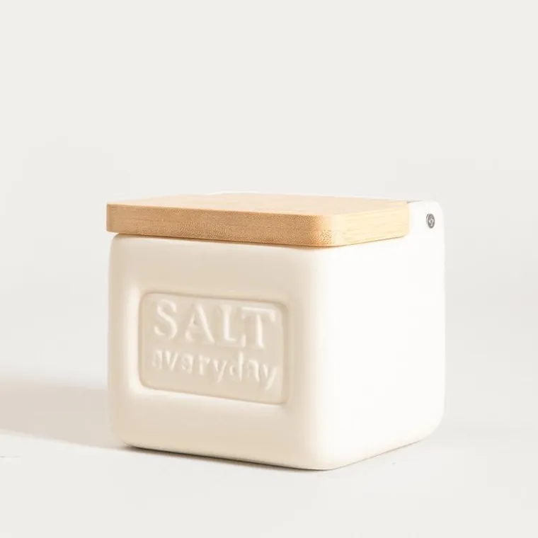 Homla, Sylan, pojemnik, na sól, śmietankowy, 12-11 cm