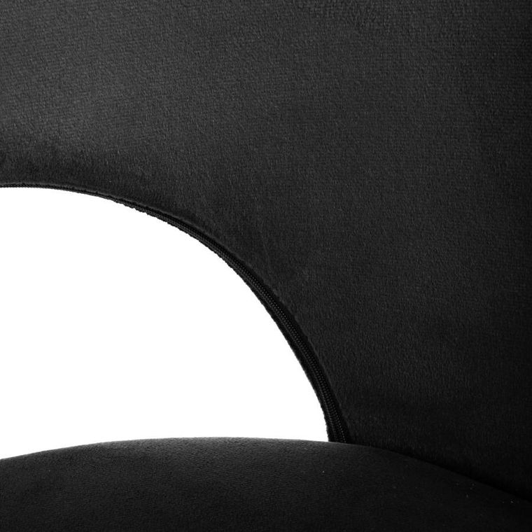 Homla, Tercio, Krzesło welurowe czarne, 47-55-77 cm, 871035