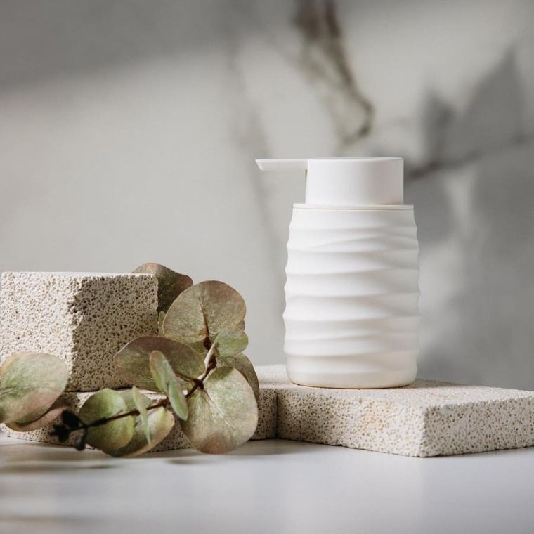 Homla, Torus, dozownik, z tłoczeniem, biały, 8,2-8,2-17 cm