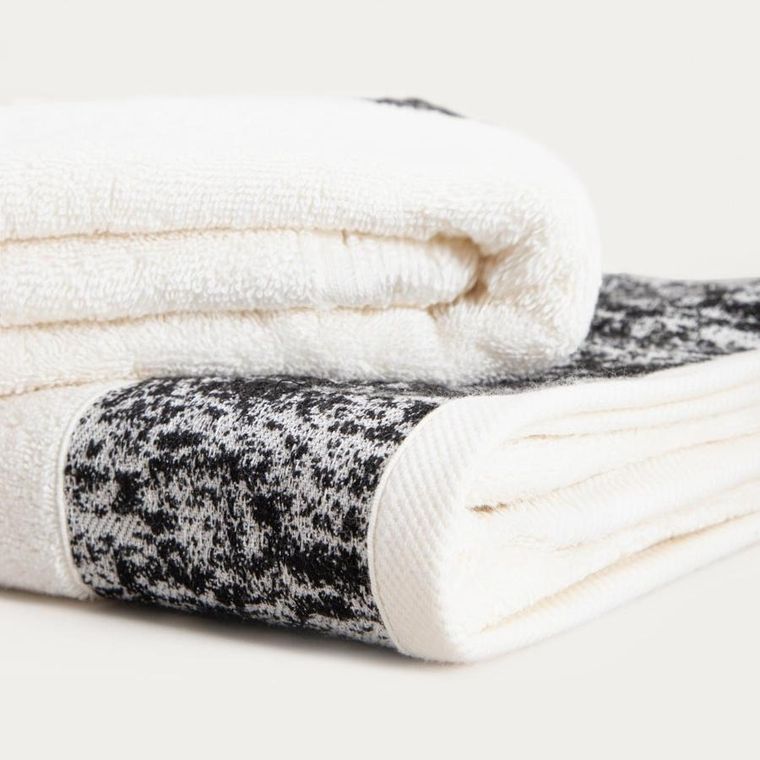 Homla, Viola, ręcznik, biało-czarny, 50-90 cm